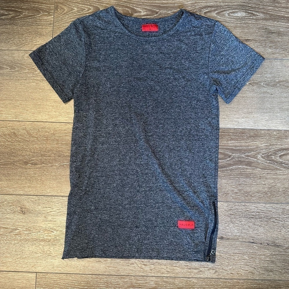 Haus of JR Harper SS Side Zip Tee Charcoal